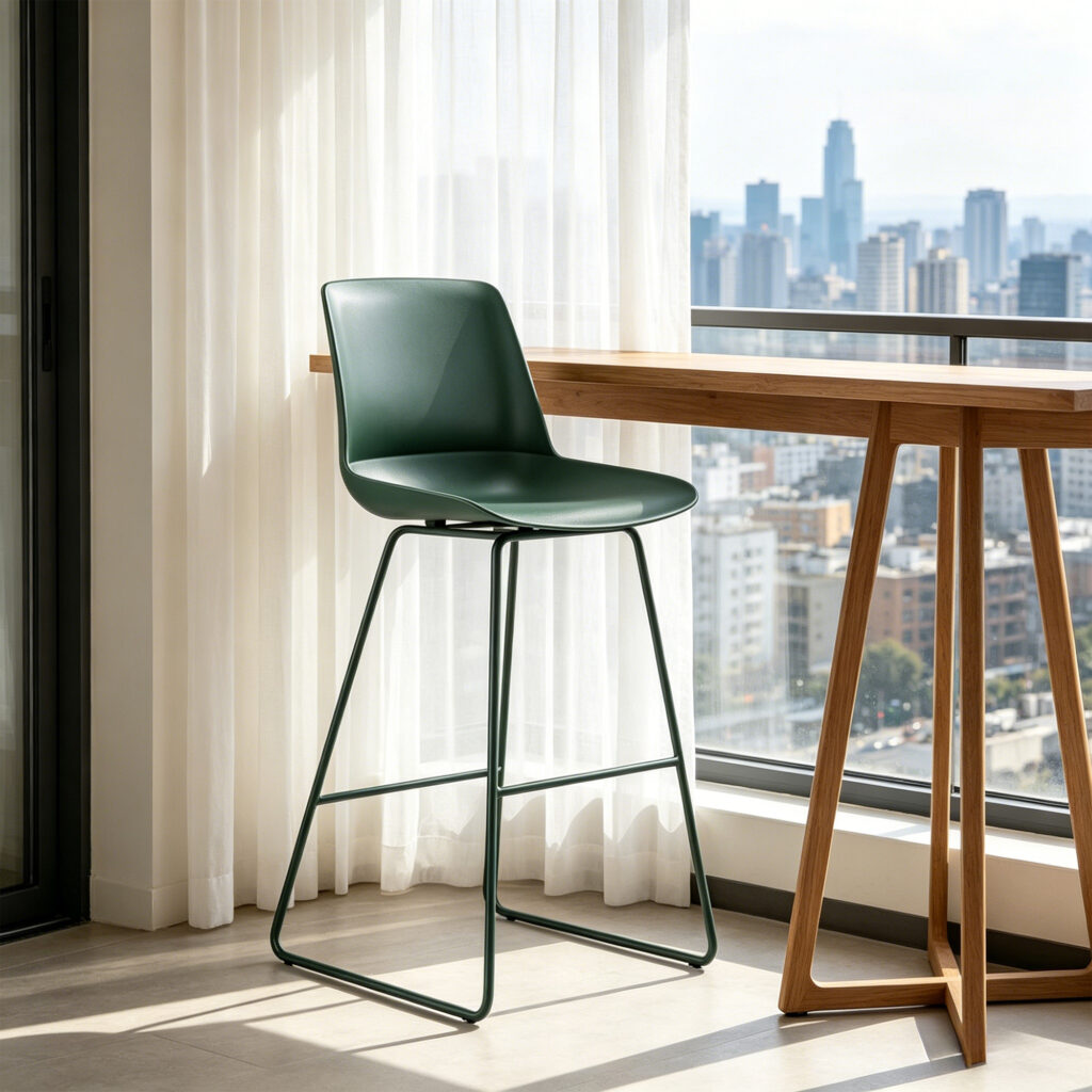 Plastic Shell Counter Stool, styled campaign view