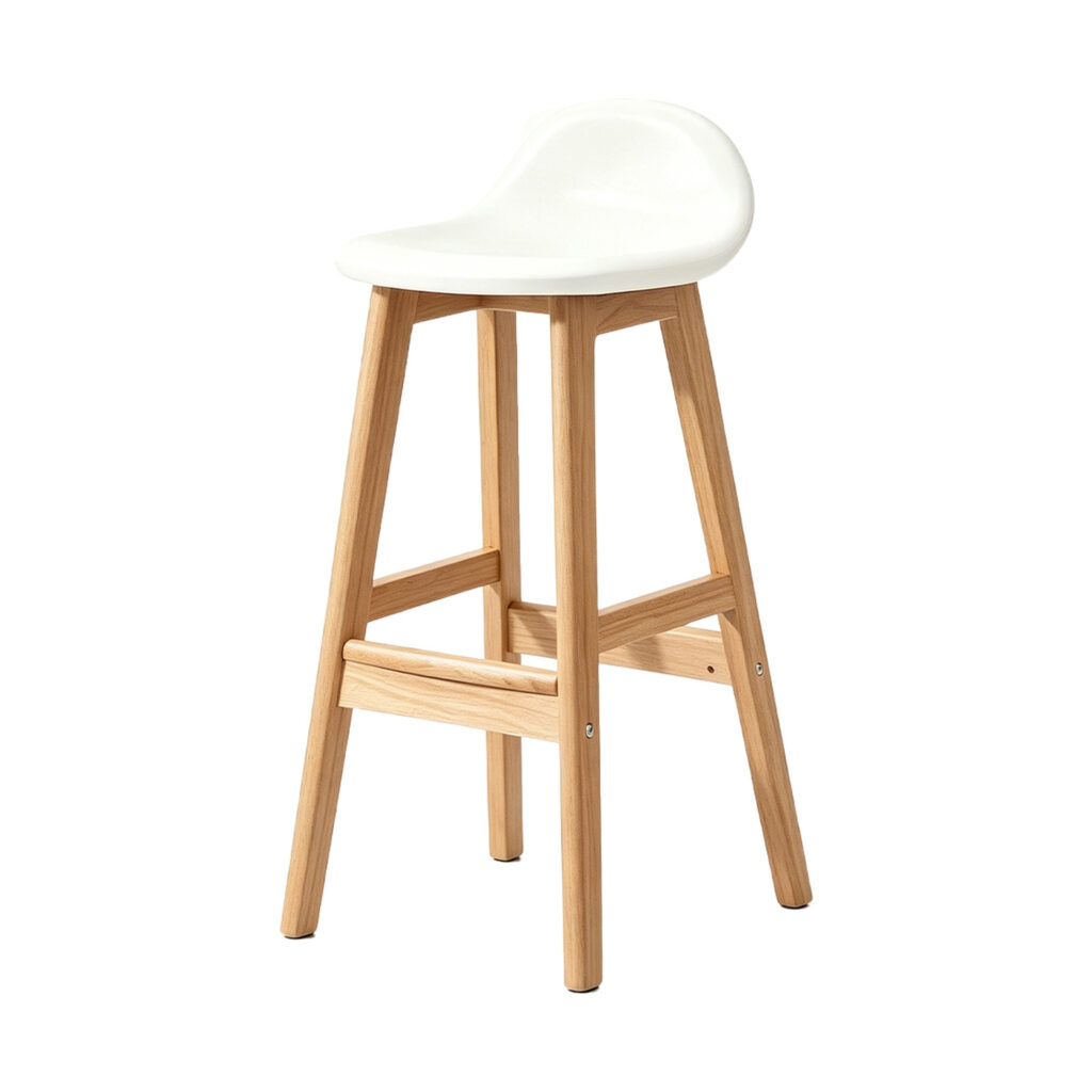 Wood Counter Stool, white-background front or three-quarter view