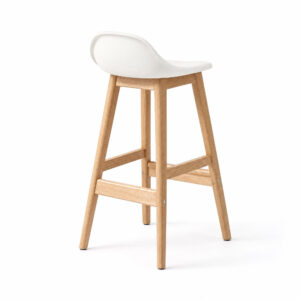 Wood Counter Stool, white-background rear or detail view