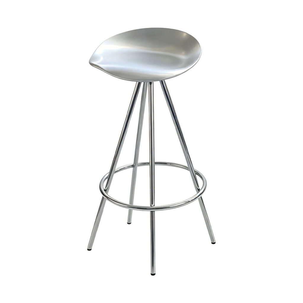 Metal High Bar Stool, white-background front or three-quarter view