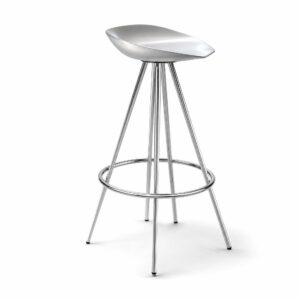 Metal High Bar Stool, white-background rear or detail view