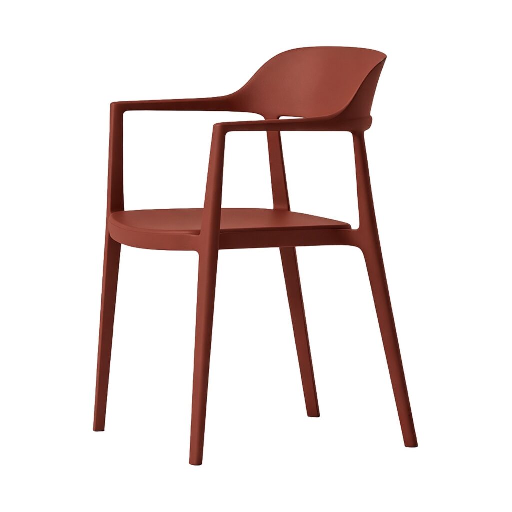 Terra Handy PP Dining Chair in Red, white-background front or three-quarter view