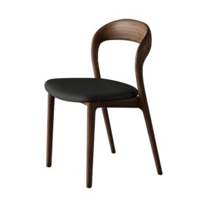 Contemporary Walnut Armless Dining Chair in Black, white-background front or three-quarter view