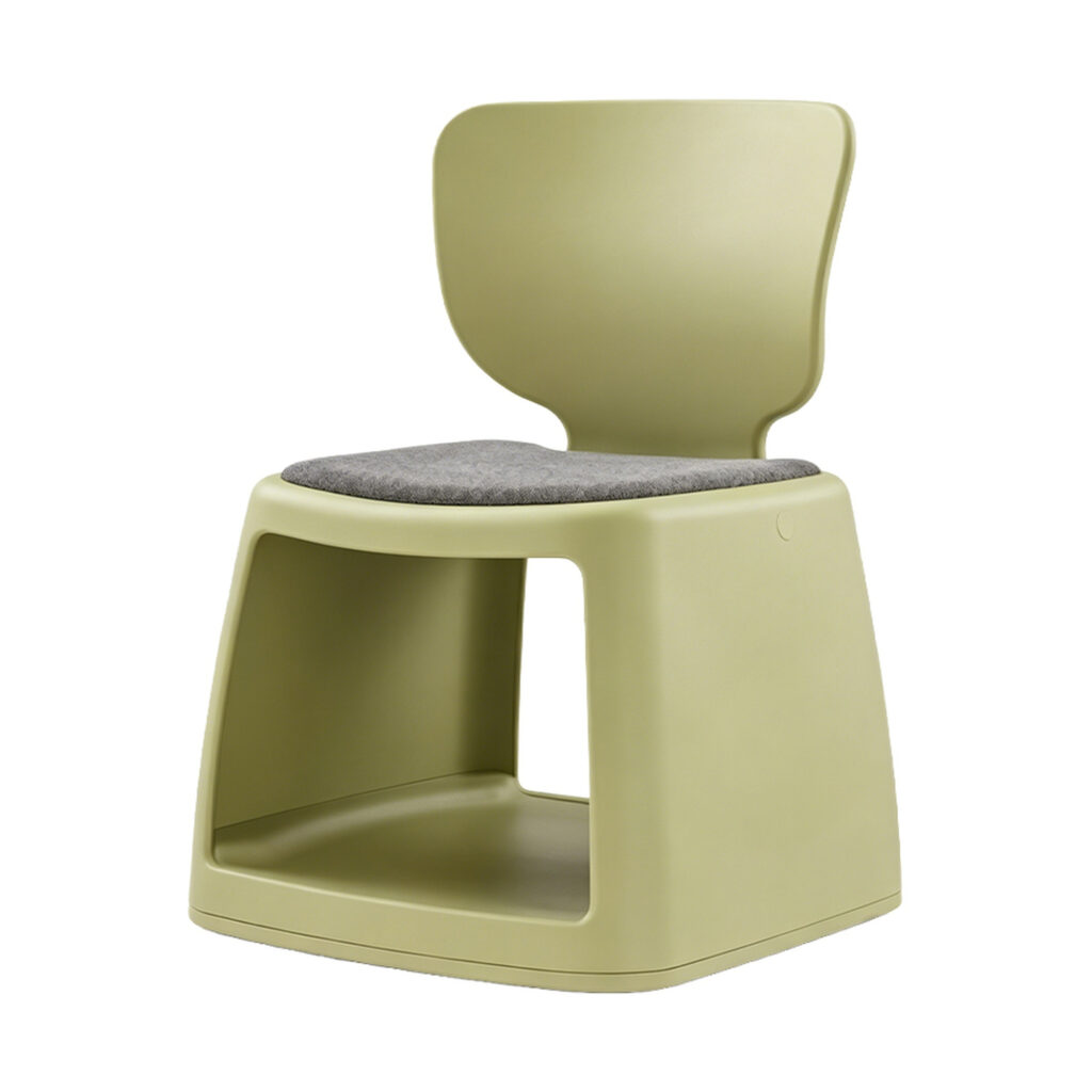 Avocado Green Storage Chair, white-background front or three-quarter view