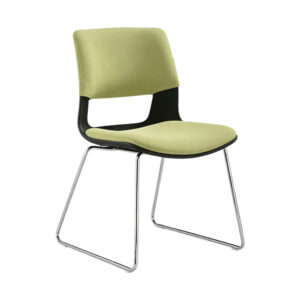 Fresh Green Polyester Cantilever Chair, white-background front or three-quarter view