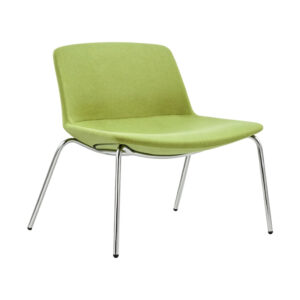 Lime Green Polyester Cantilever Chair, white-background front or three-quarter view