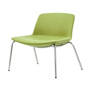 Lime Green Polyester Cantilever Chair, white-background front or three-quarter view