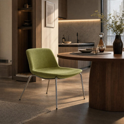 Lime Green Polyester Cantilever Chair, lifestyle setting 3
