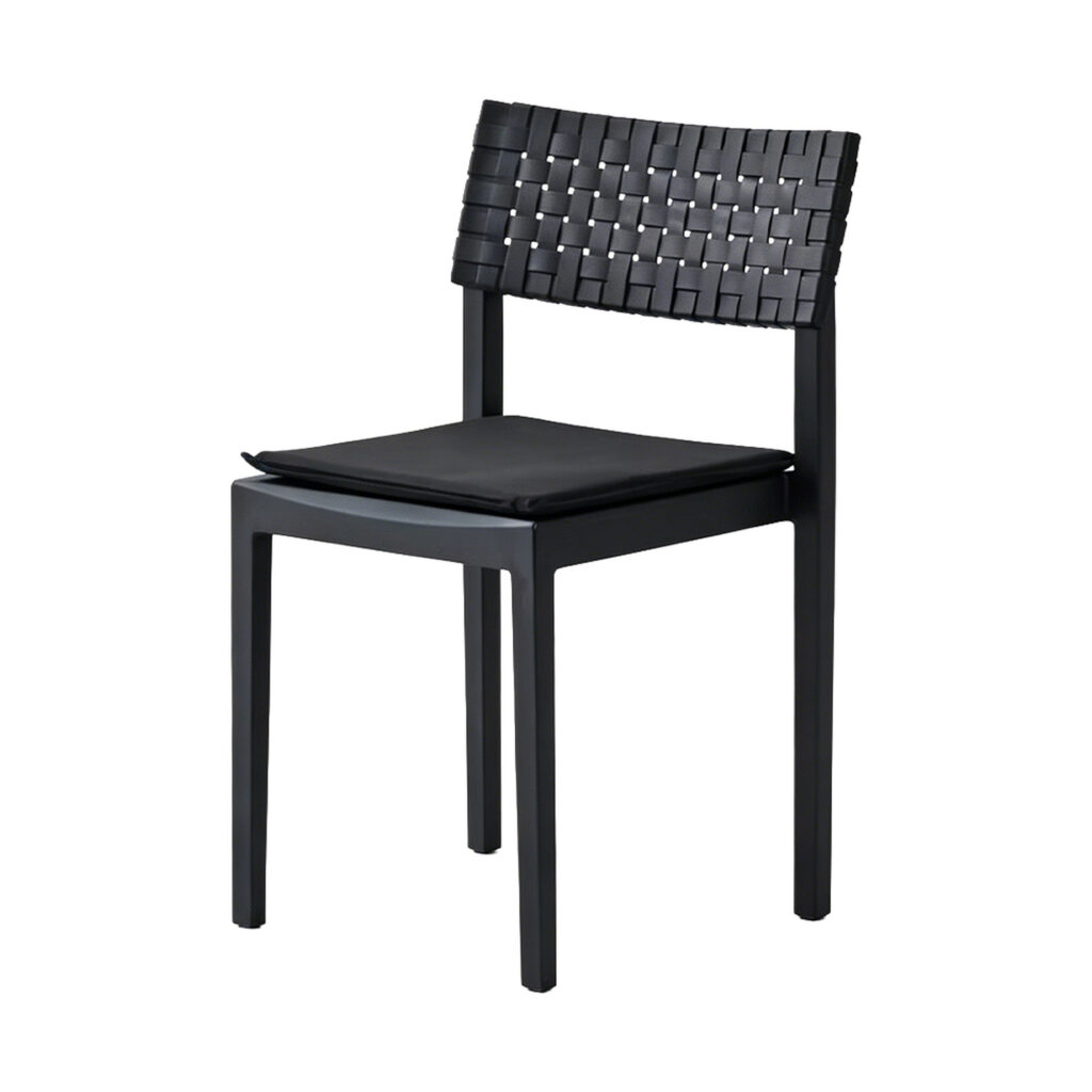 Woven-Back Dining Chair, white-background front or three-quarter view