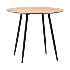 Round Extendable Dining Table, white-background front or three-quarter view