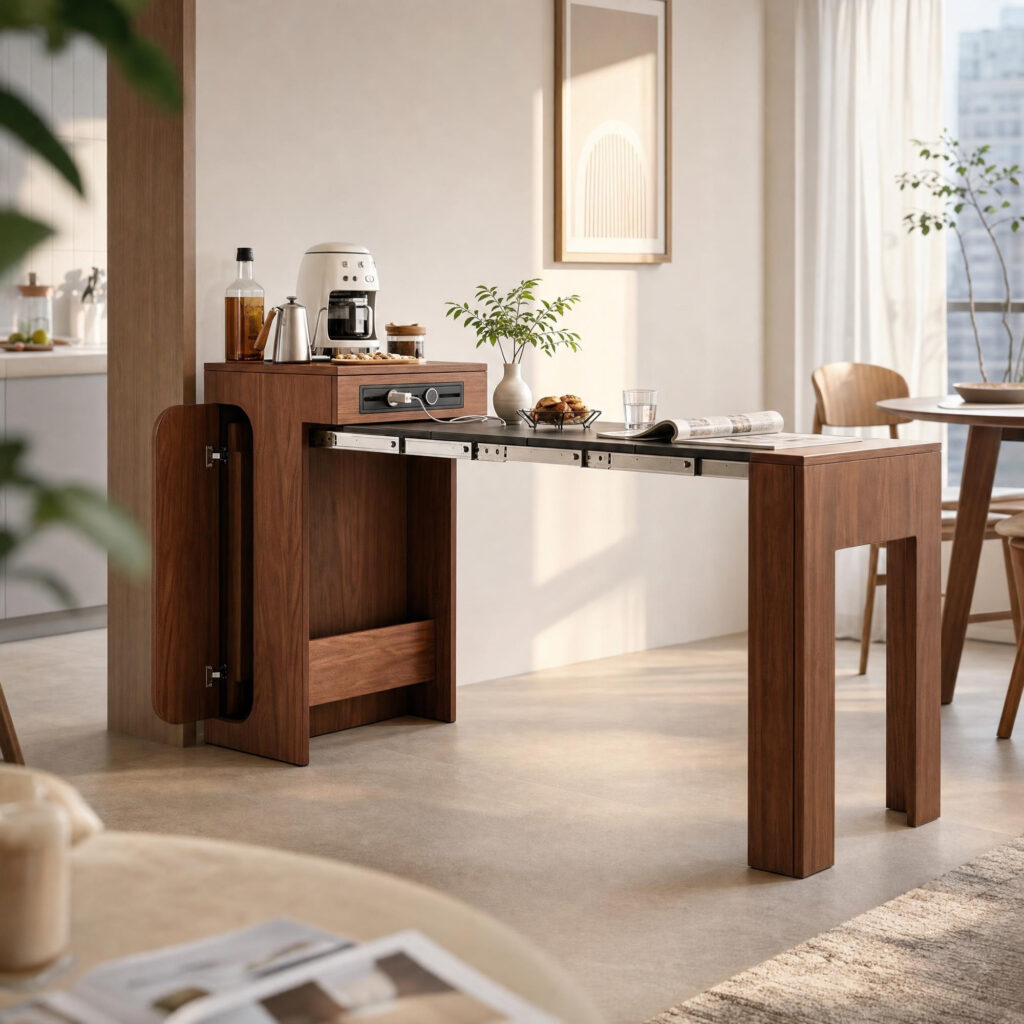 Wooden Expandable Dining Table, lifestyle setting 1