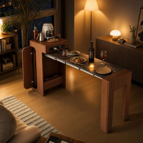 Wooden Expandable Dining Table, lifestyle setting 4
