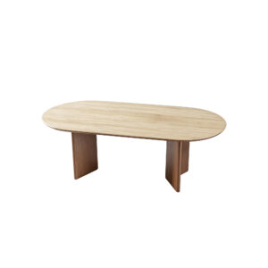Slab Dining Table, white-background front or three-quarter view