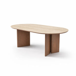 Slab Dining Table, white-background rear or detail view