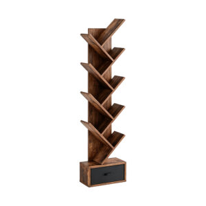 Industrial Tree Bookshelf, white-background front or three-quarter view