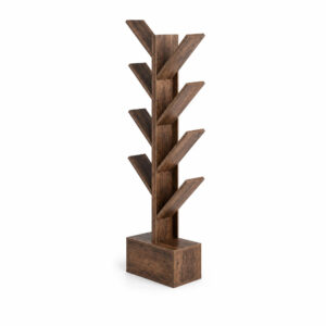 Industrial Tree Bookshelf, white-background rear or detail view