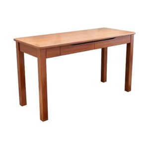 Dual-Drawer Study Work Table in Walnut, white-background front or three-quarter view