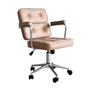 Work-Posture Mid-Back Office Chair in Brown, white-background front or three-quarter view