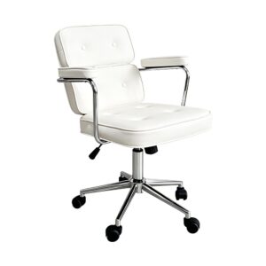 Work-Posture Mid-Back Office Chair in White, white-background front or three-quarter view