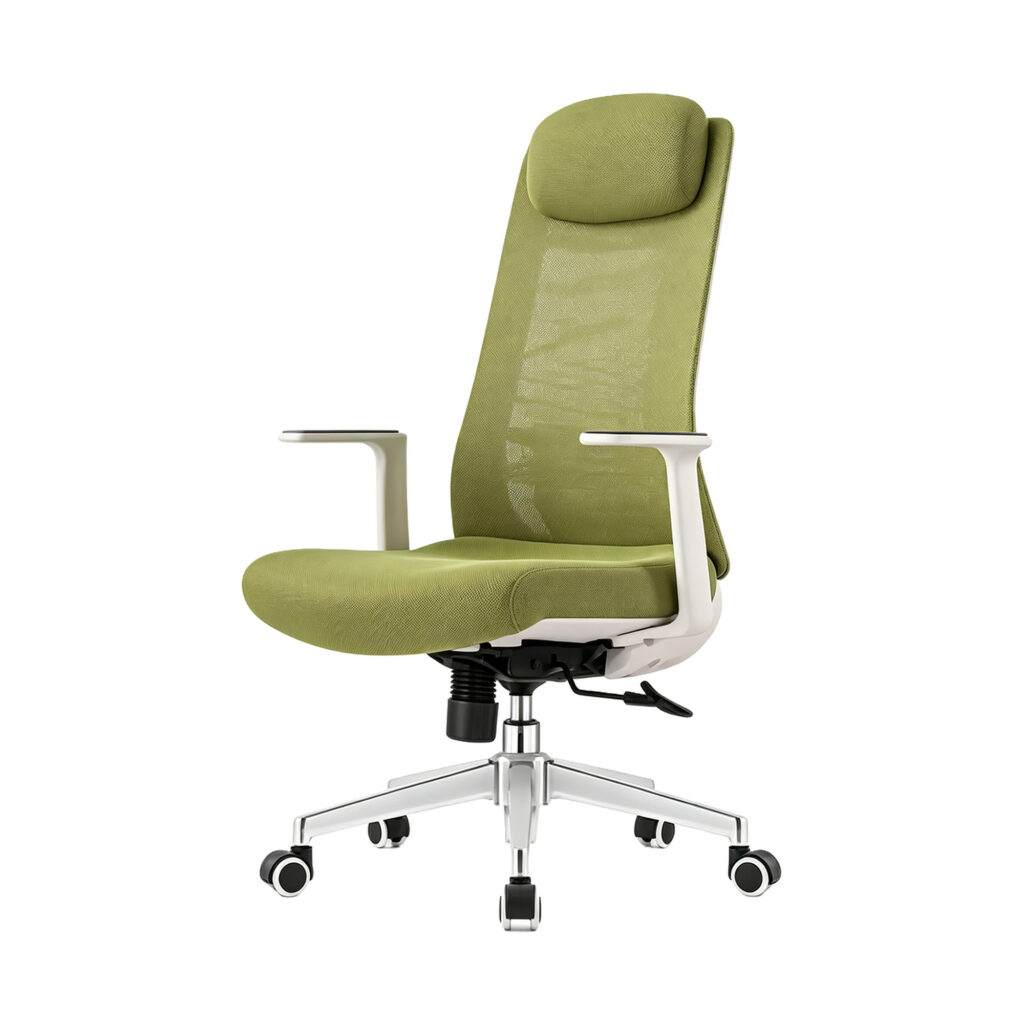 Vibrant Green Ergonomic High-Back Mesh Office Chair, white-background front or three-quarter view