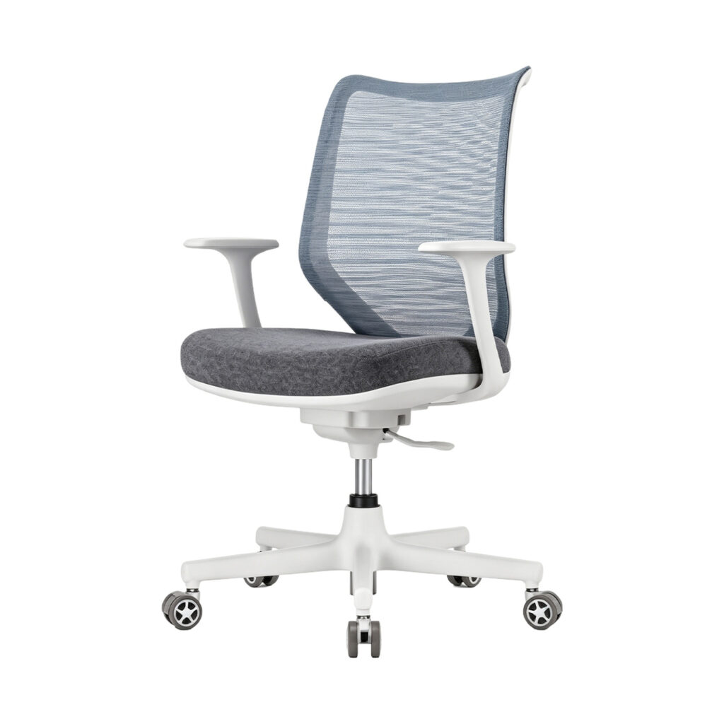 Breathable Dual-Fabric Ergonomic Office Chair, white-background front or three-quarter view
