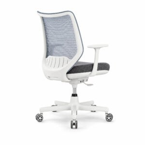 Breathable Dual-Fabric Ergonomic Office Chair, white-background rear or detail view
