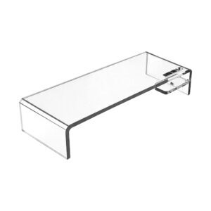 Acrylic Laptop Shelf Monitor Stand, white-background front or three-quarter view