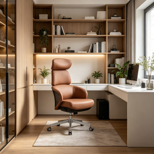 Luxury Eco-Leather Executive Office Chair, styled campaign view