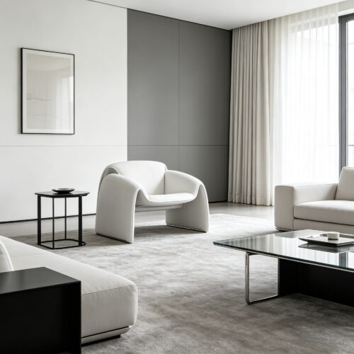 The Sculptural Elegance Accent Chair, lifestyle setting 1