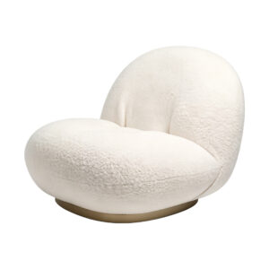 The Cloud Bouclé Swivel Accent Chair, white-background front or three-quarter view