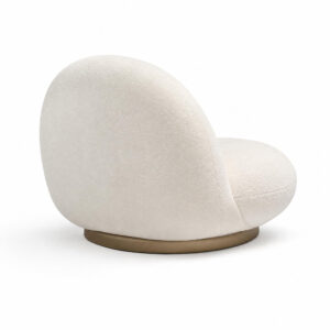 The Cloud Bouclé Swivel Accent Chair, white-background rear or detail view