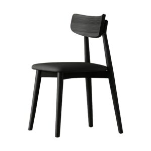 Minimalist Wood Chair in Black, white-background front or three-quarter view