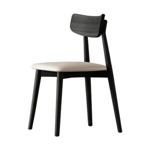 Minimalist Wood Chair in Cream, white-background front or three-quarter view