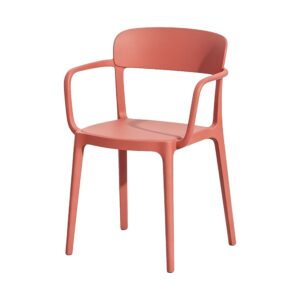 Olive Curve PP Armchair in Orange, white-background front or three-quarter view