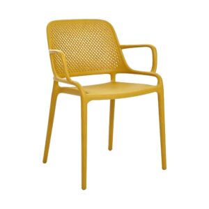 Harper Perforated PP Armchair in Ginger, white-background front or three-quarter view