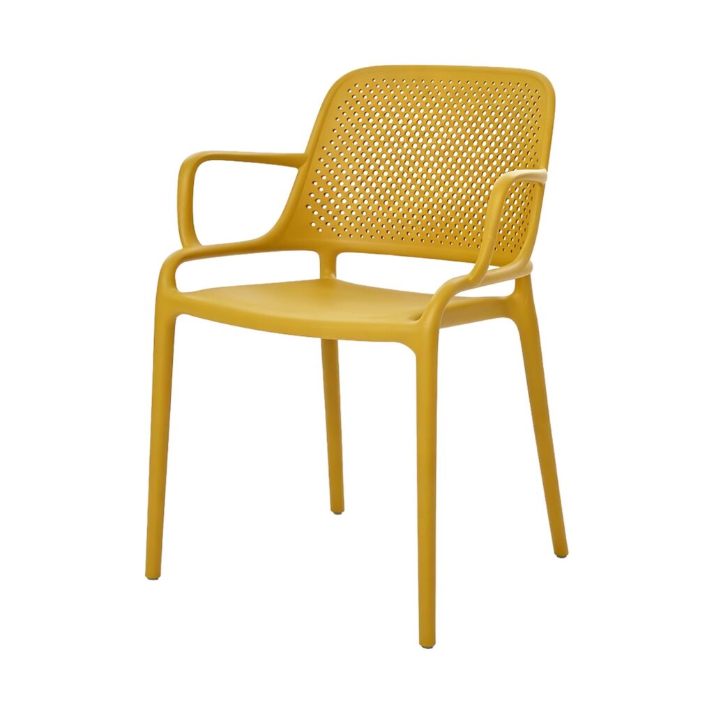 Harper Perforated PP Armchair in Ginger, white-background front or three-quarter view