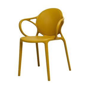 Candy PP Accent Arm Chair in Yellow, white-background front or three-quarter view