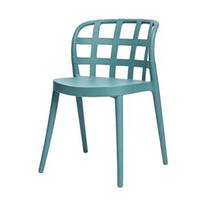 Balou PP Minimalist Backrest Chair in Teal, white-background rear or detail view