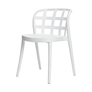 Balou PP Minimalist Backrest Chair in White, white-background front or three-quarter view