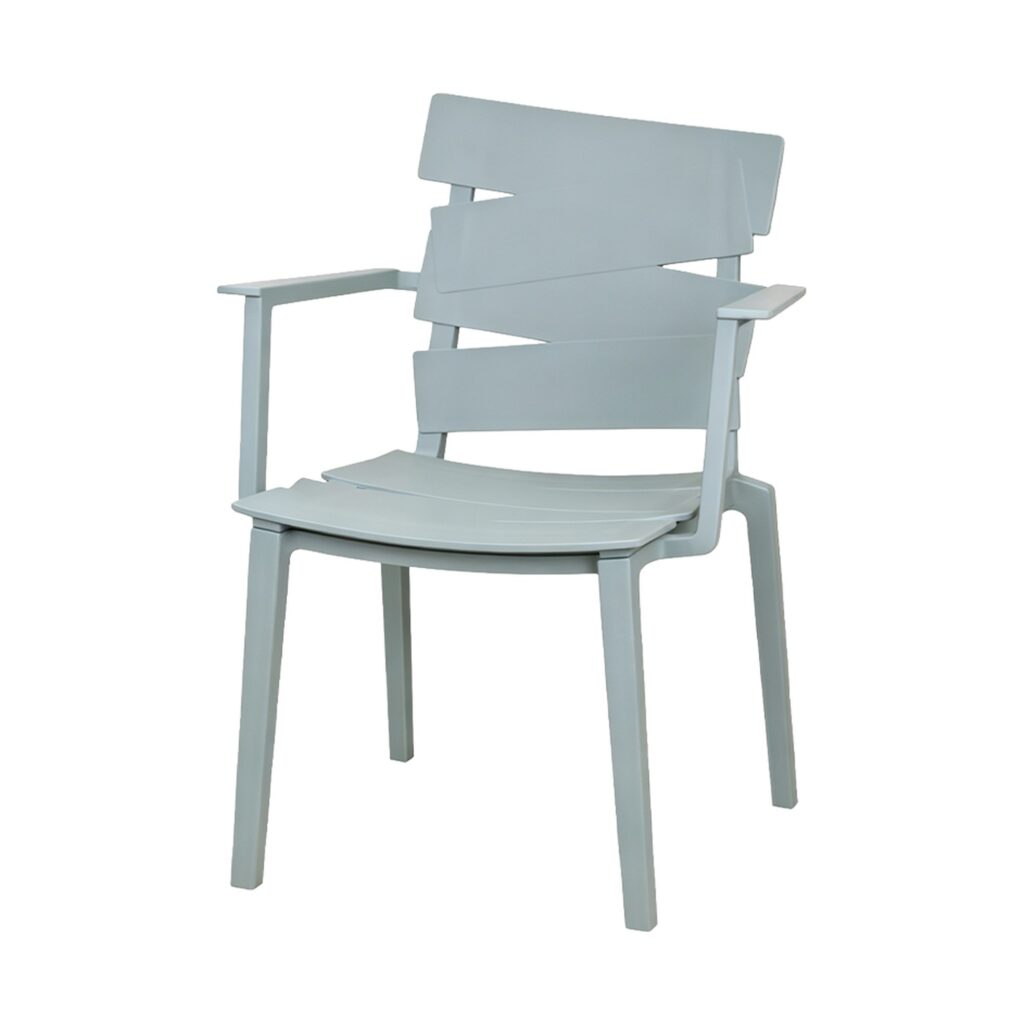 Coral PP Coastal Style Chair in Baby Blue, white-background rear or detail view