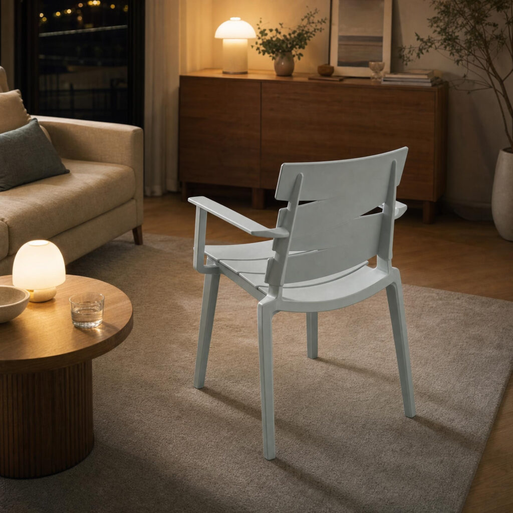 Coral PP Coastal Style Chair in Baby Blue, lifestyle setting 4
