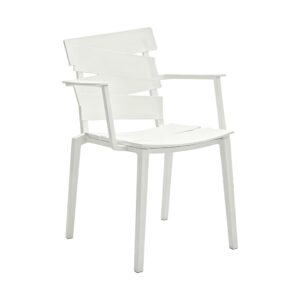 Coral PP Coastal Style Chair in White, white-background front or three-quarter view