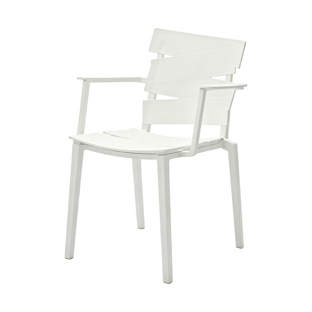Coral PP Coastal Style Chair in White, white-background front or three-quarter view
