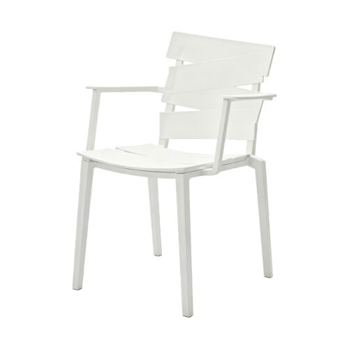 Coral PP Coastal Style Chair in White, white-background front or three-quarter view