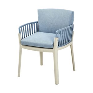ModRib PP Arm Chair in Blue, white-background front or three-quarter view