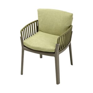 ModRib PP Arm Chair in Green, white-background front or three-quarter view