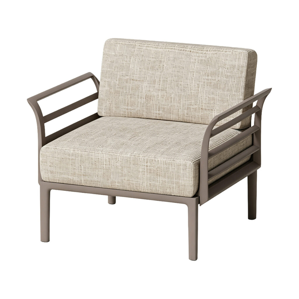 High-Resilience Cushion Armchair, white-background front or three-quarter view