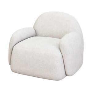Waterproof Single Sofa Chair in White, white-background front or three-quarter view