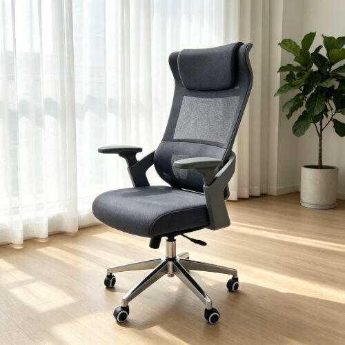 Breathable Fabric High-Back Work Chair, styled campaign view