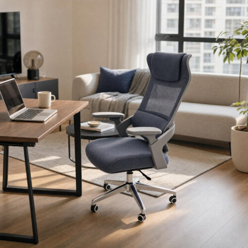 Breathable Fabric High-Back Work Chair, lifestyle setting 2